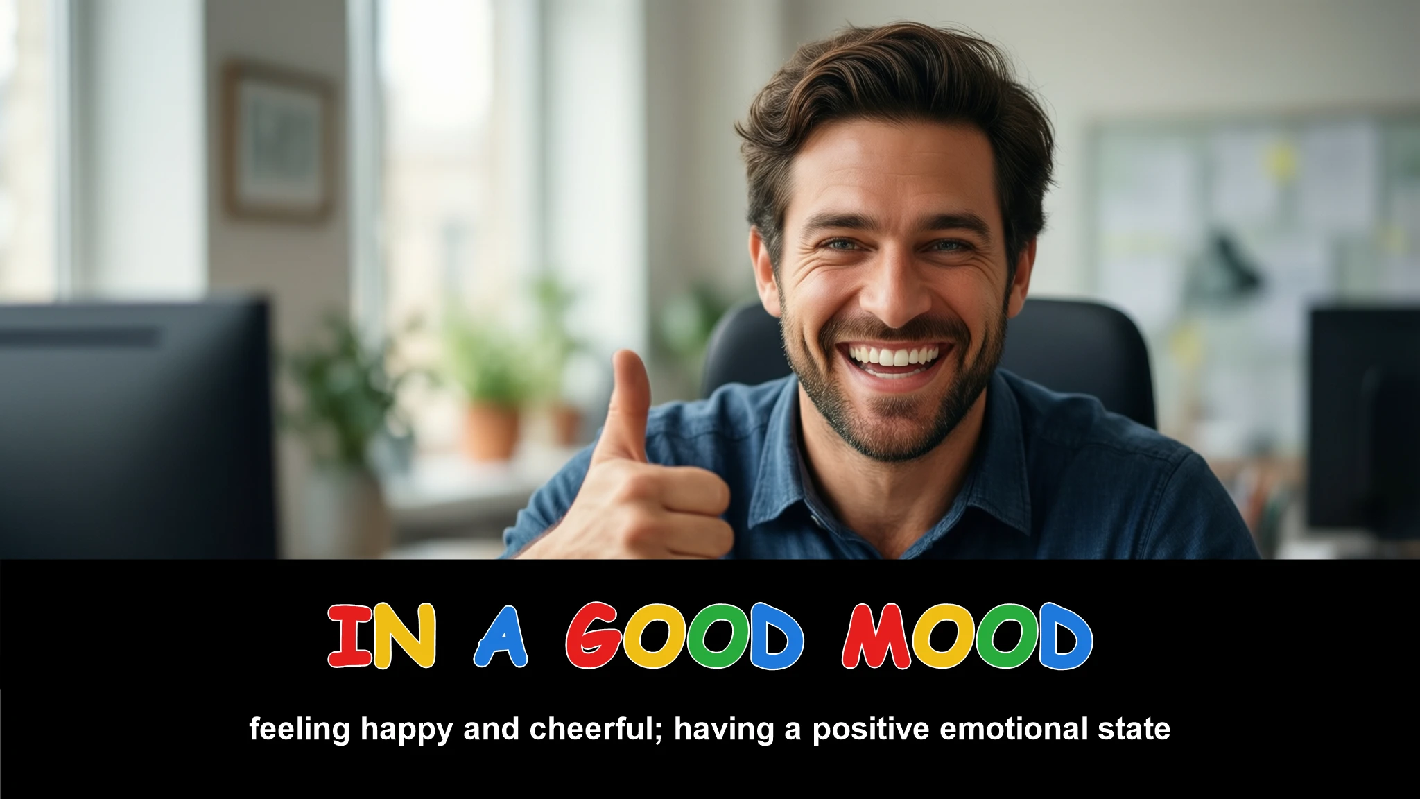 English Illustration for in a good mood